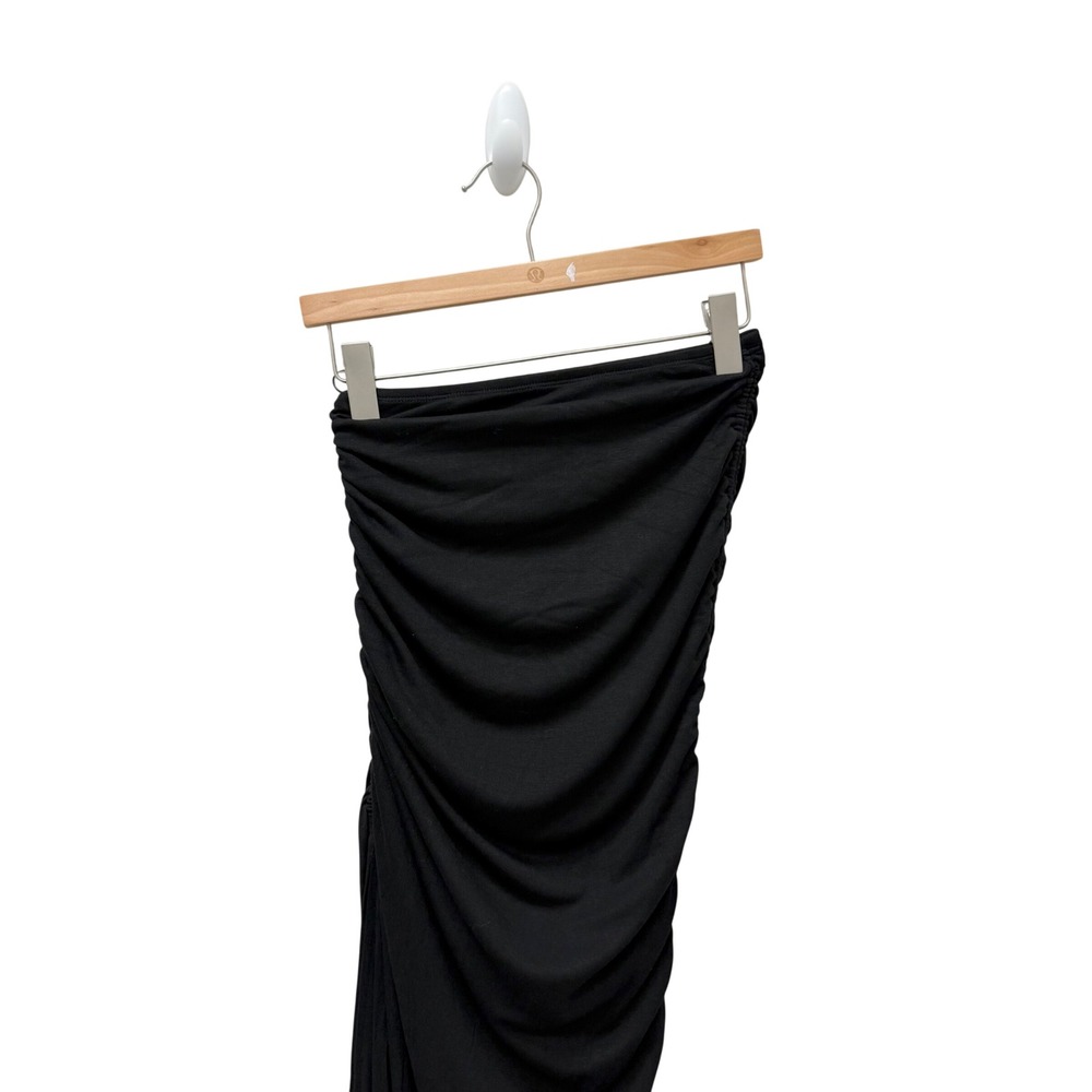 Superdown Black Ruched‎ Side Slit Maxi Skirt Size Small - Picture 4 of 8